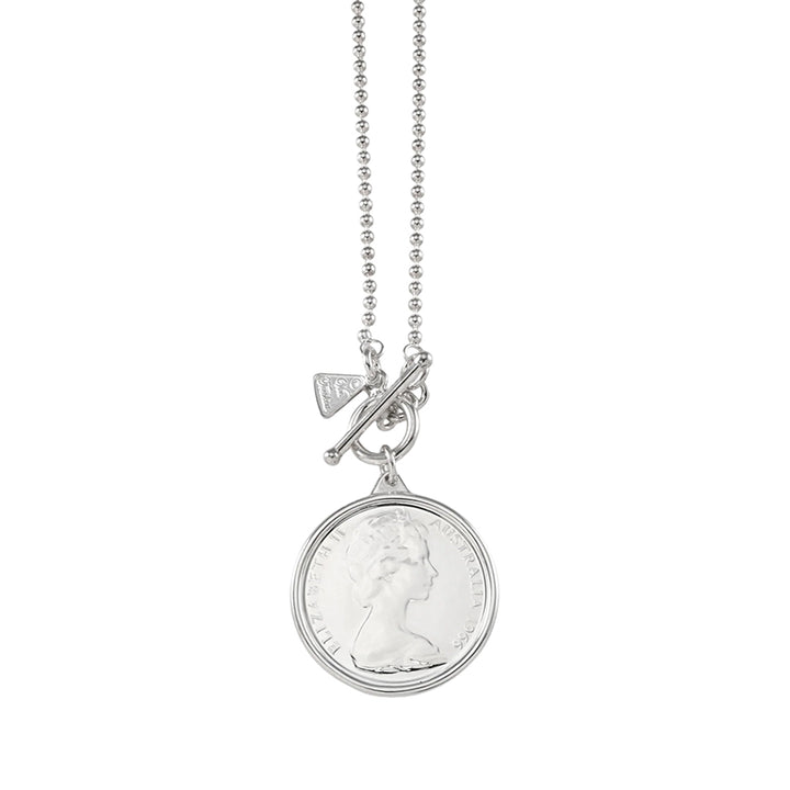 BALL CHAIN WITH 1966 50C COIN