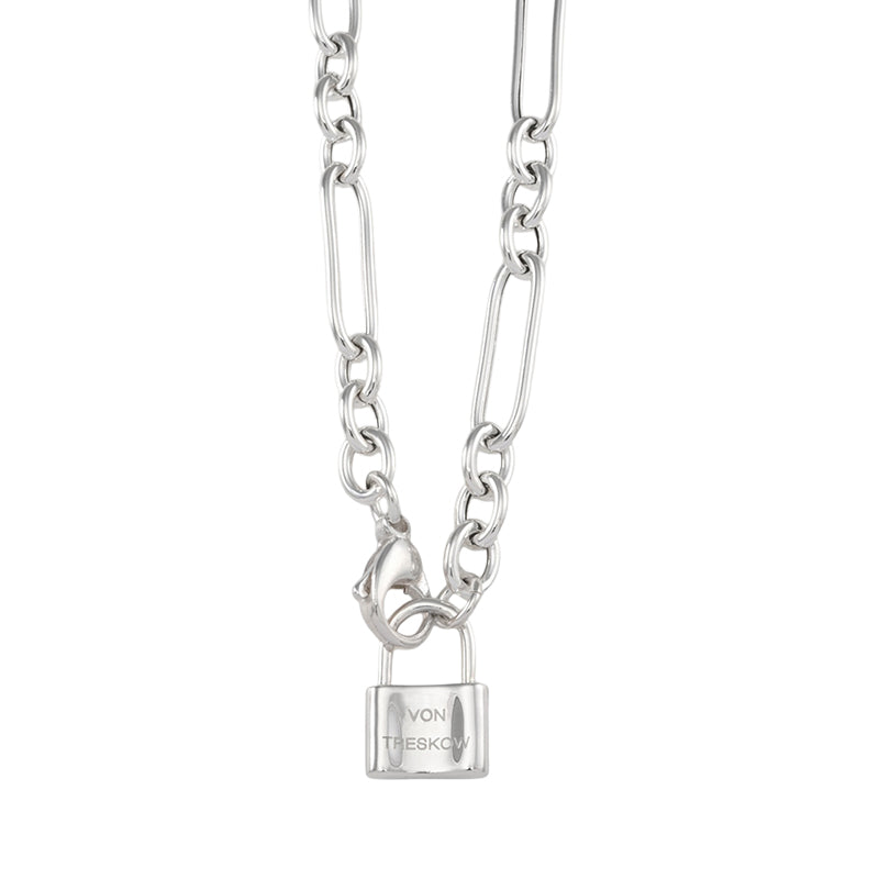 ALTERNATING LINK NECKLACE WITH VT LOCK