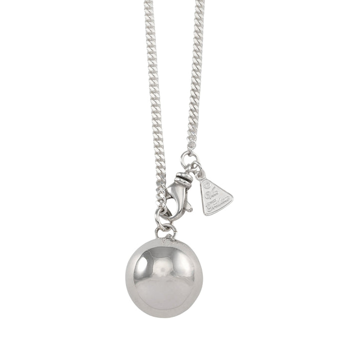 CURB LINK NECKLACE WITH CHIME BALL