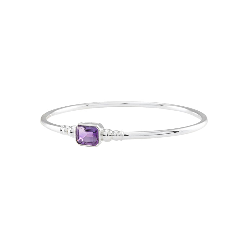 EMERALD CUT AMETHYST BANGLE