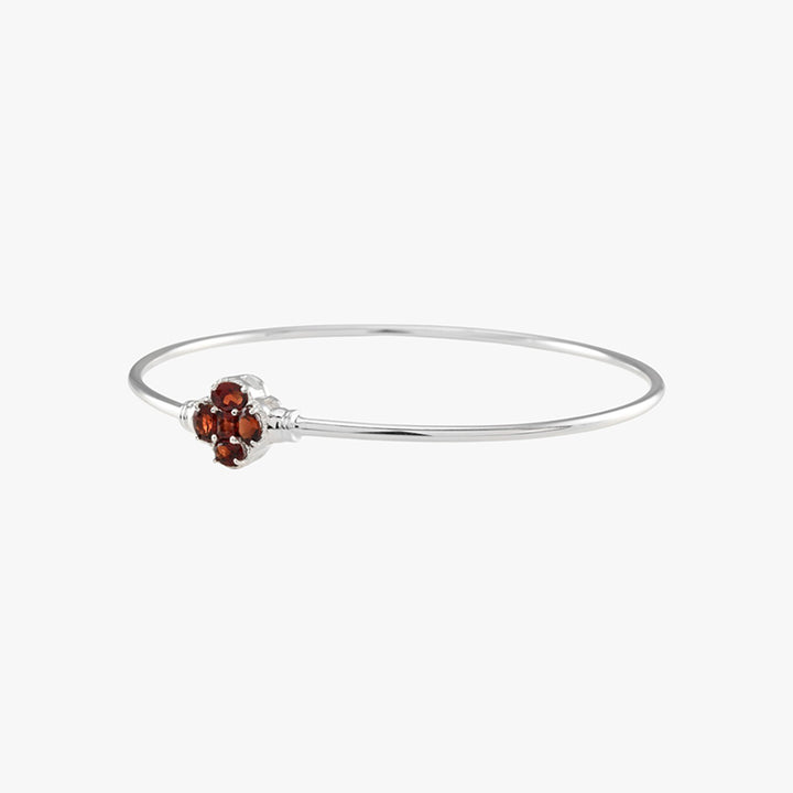 GARNET CLOVER BANGLE