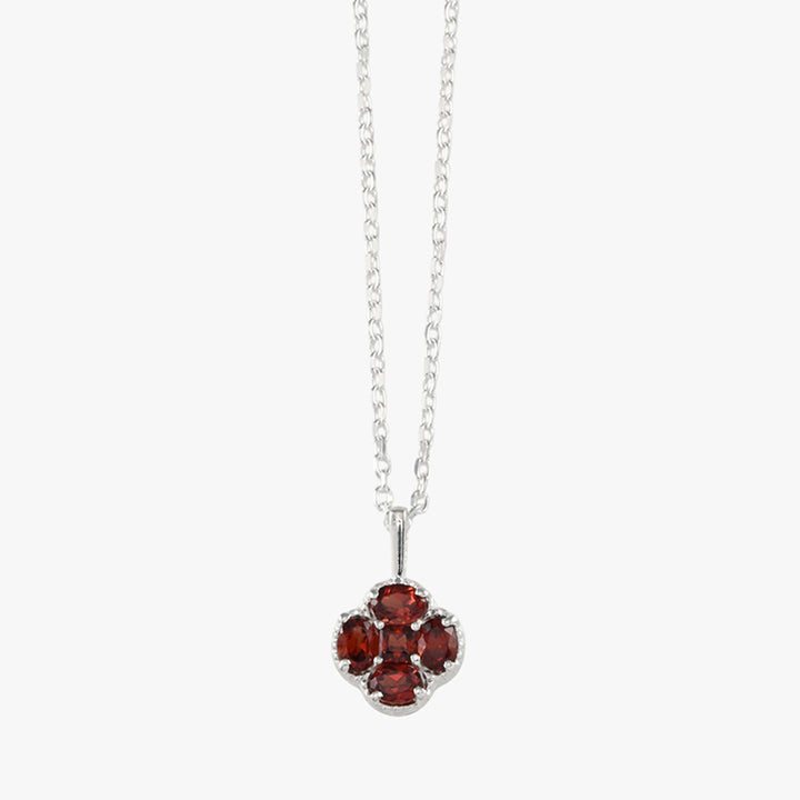 GARNET CLOVER BELCHER NECKLACE