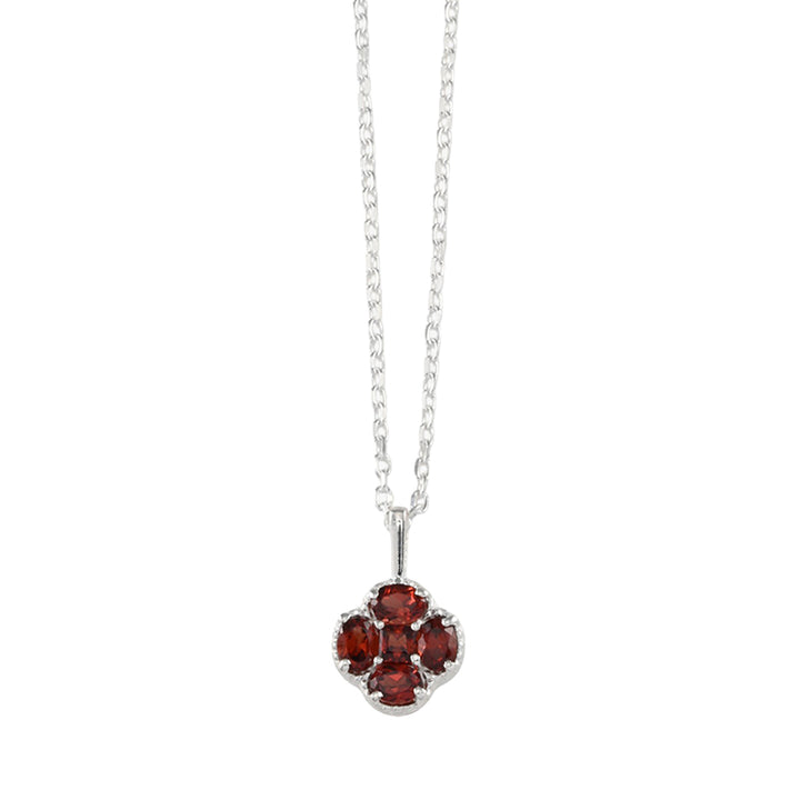 GARNET CLOVER BELCHER NECKLACE