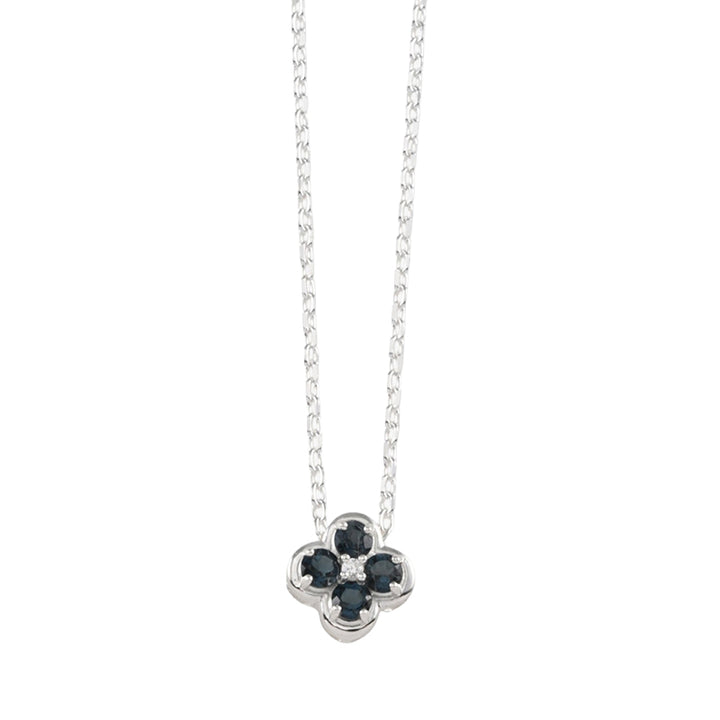 LONDON BLUE & CZ CLOVER SLIDING CHARM