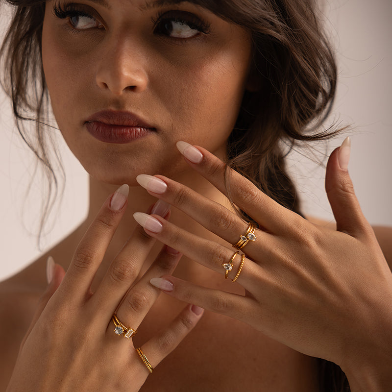 PRESENCE MARQUISE STACKING RING