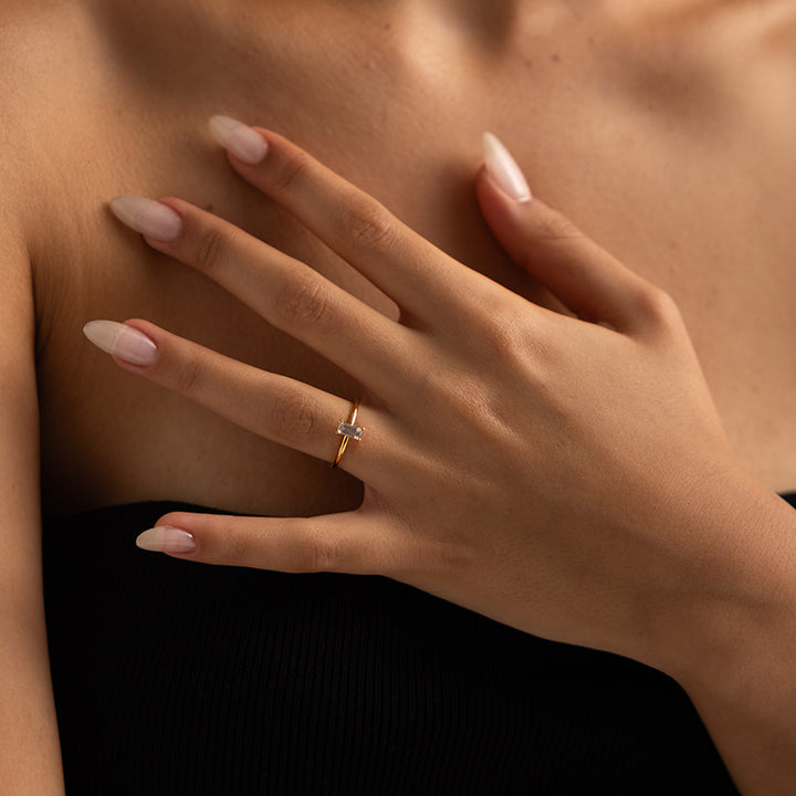 APRIL BIRTHSTONE RING