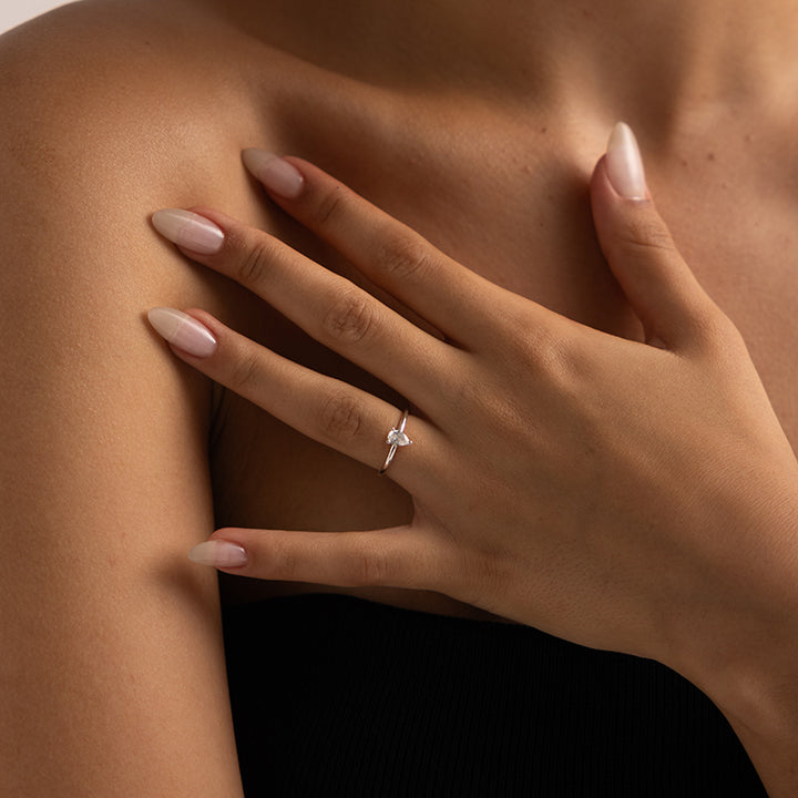 LUMINOUS PEAR STACKING RING