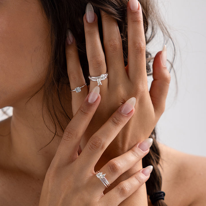 LUMINOUS PEAR STACKING RING
