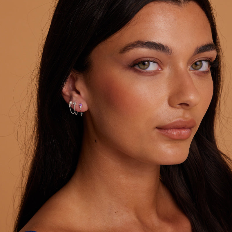 FEBRUARY AMETHYST BIRTHSTONE STUDS