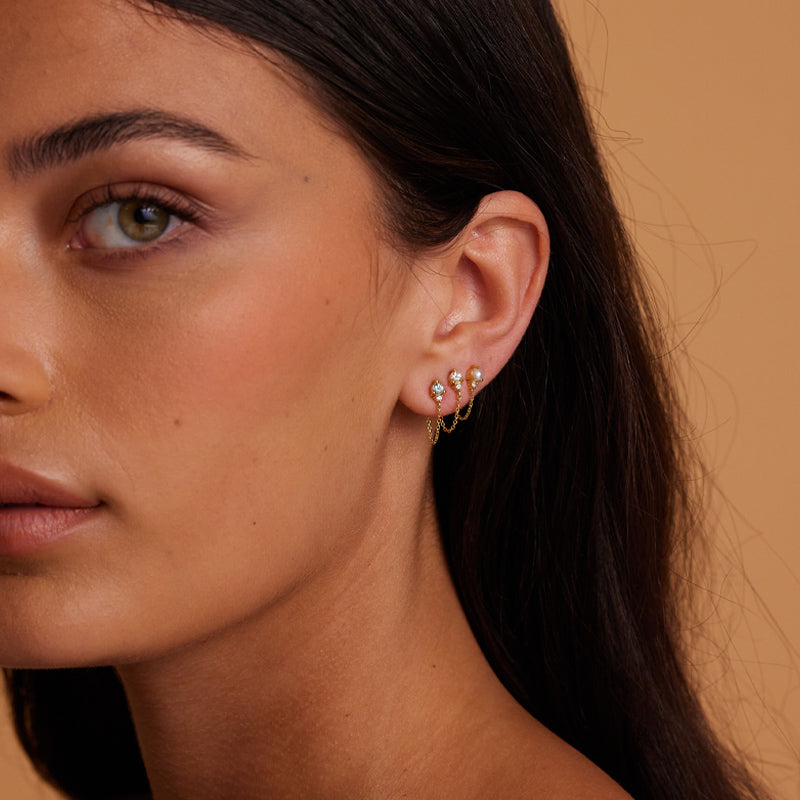 MARCH AQUAMARINE BIRTHSTONE STUDS