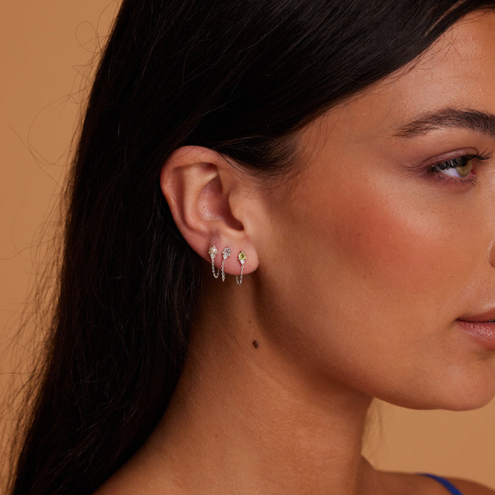 AUGUST PERIDOT BIRTHSTONE STUDS