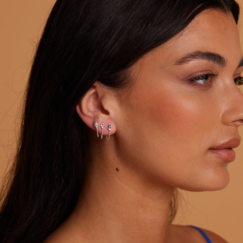 MARCH AQUAMARINE BIRTHSTONE STUDS