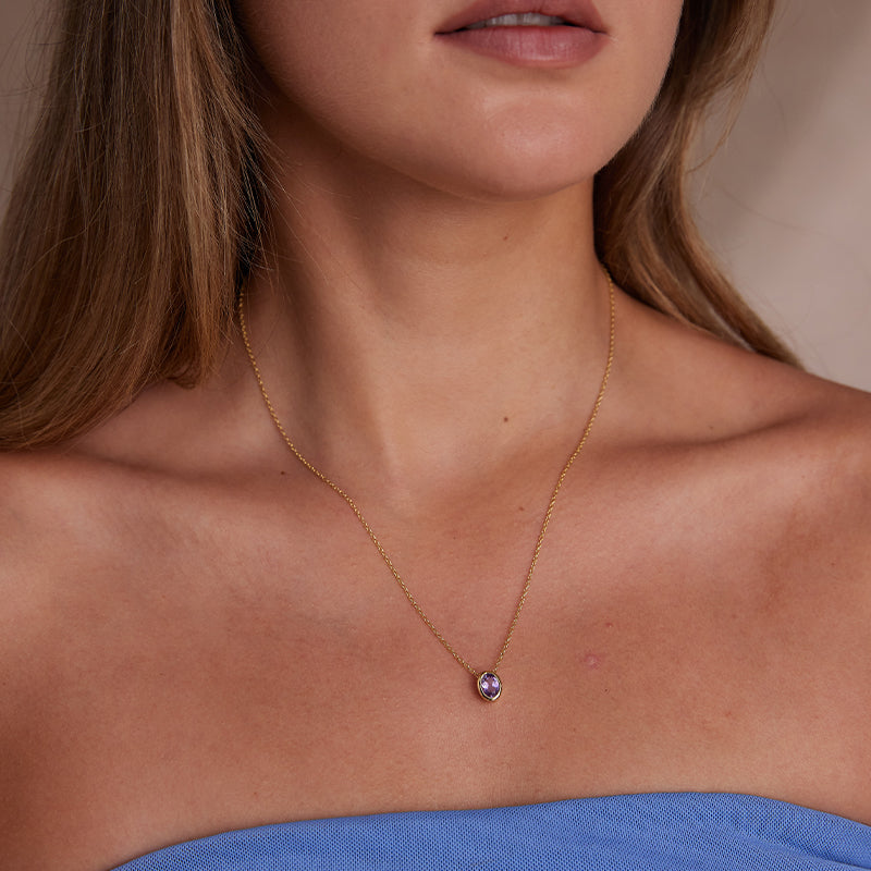 FEBRUARY AMETHYST BIRTHSTONE NECKLACE