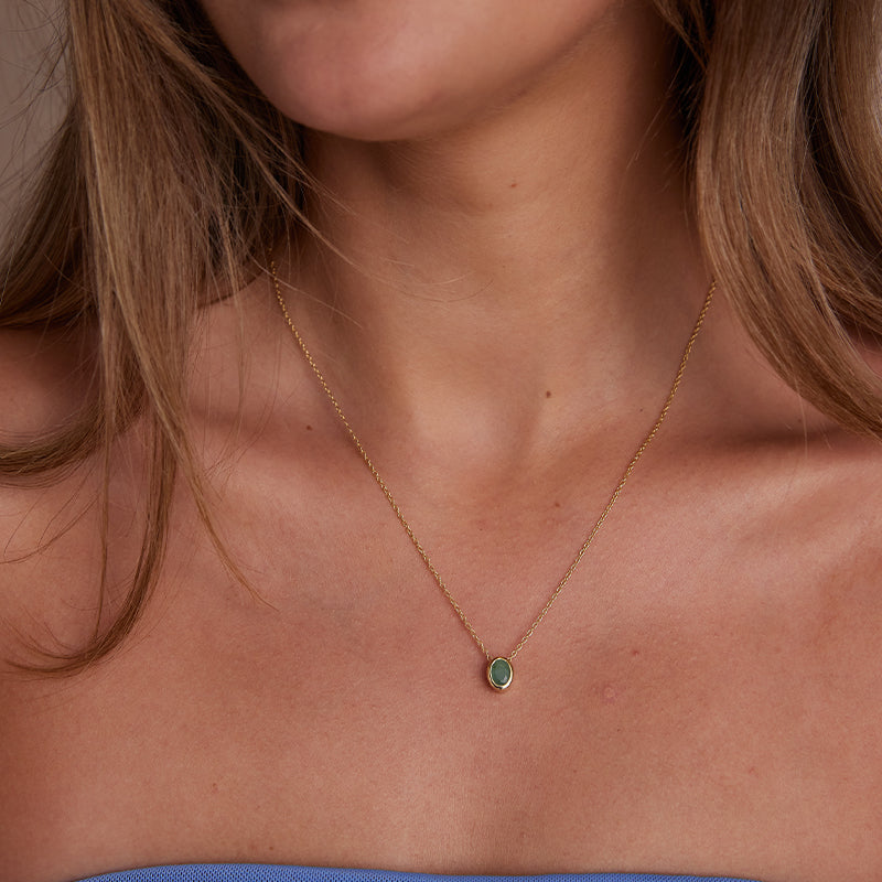 MAY EMERALD BIRTHSTONE NECKLACE