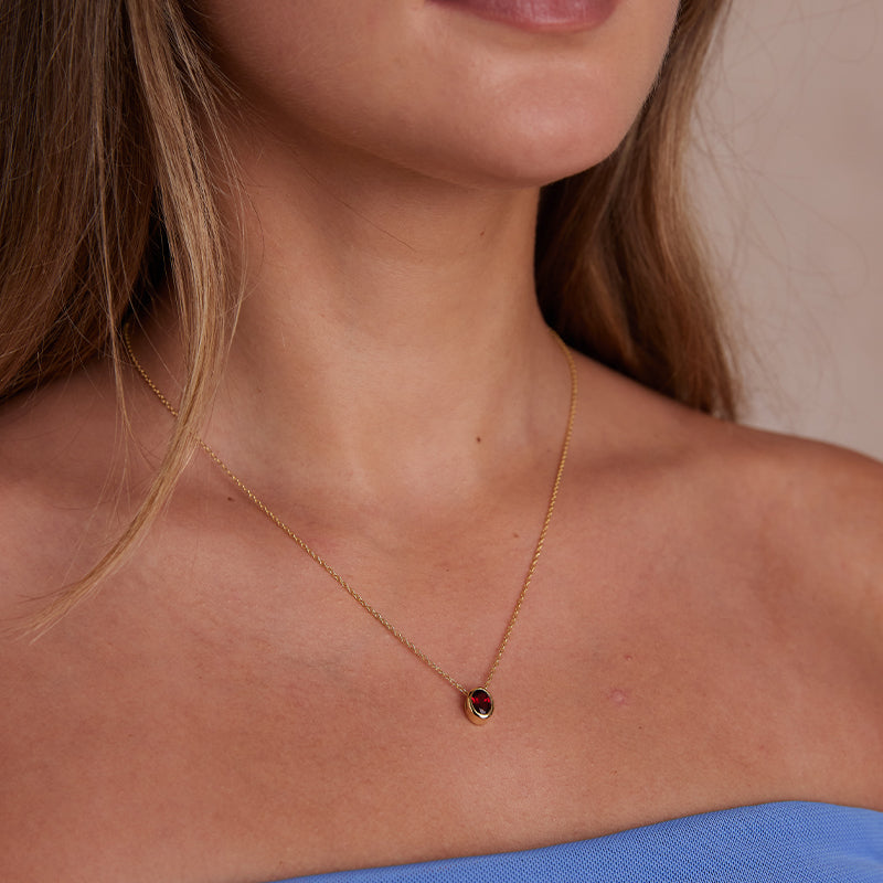 JANUARY GARNET BIRTHSTONE NECKLACE