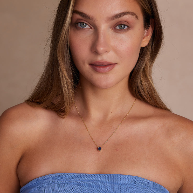 SEPTEMBER SAPPHIRE BIRTHSTONE NECKLACE