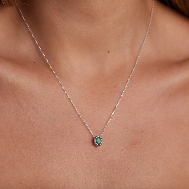 MAY EMERALD BIRTHSTONE NECKLACE