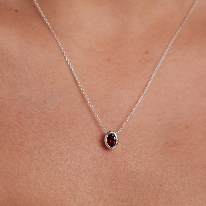 JANUARY GARNET BIRTHSTONE NECKLACE