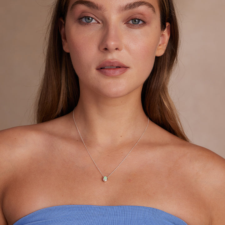 OCTOBER OPAL BIRTHSTONE NECKLACE