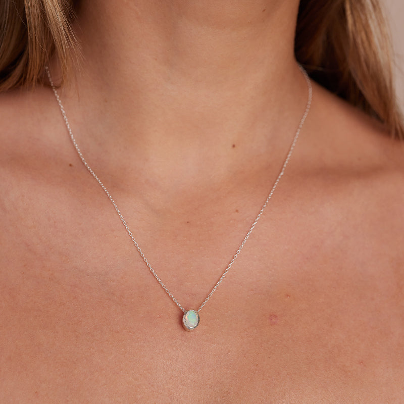 OCTOBER OPAL BIRTHSTONE NECKLACE