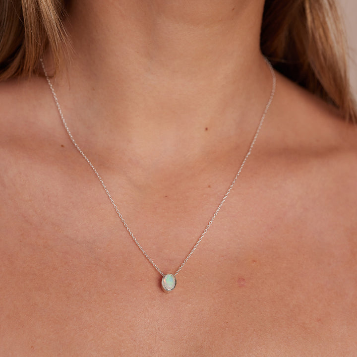 OCTOBER OPAL BIRTHSTONE NECKLACE