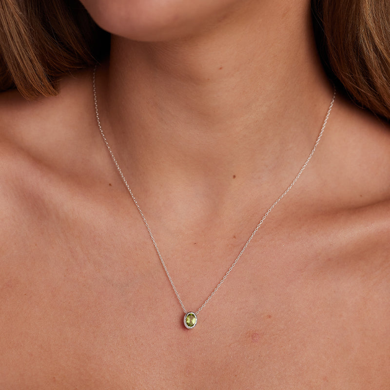AUGUST PERIDOT BIRTHSTONE NECKLACE