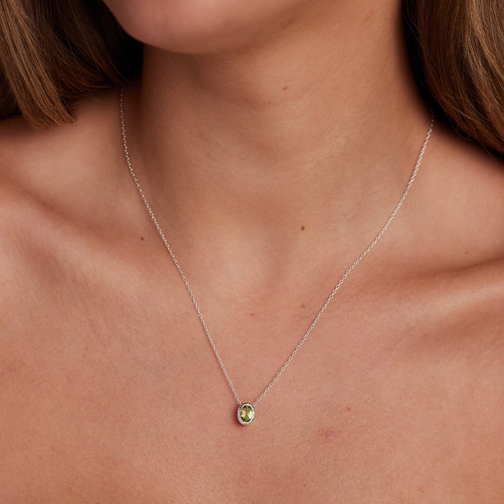 AUGUST PERIDOT BIRTHSTONE NECKLACE