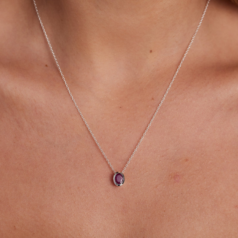 JULY RUBY BIRTHSTONE NECKLACE