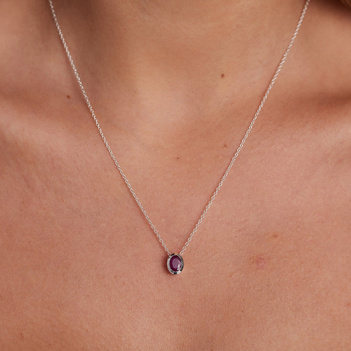 JULY RUBY BIRTHSTONE NECKLACE