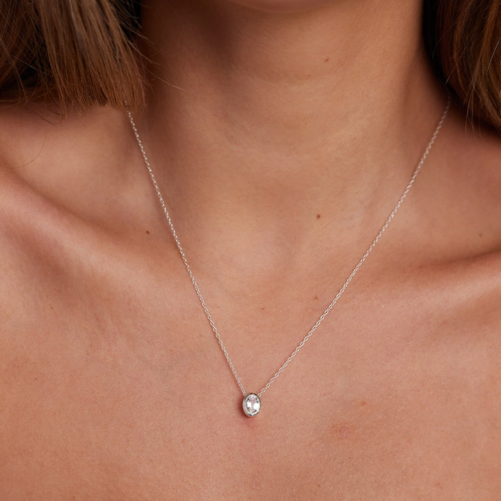 APRIL WHITE TOPAZ BIRTHSTONE NECKLACE