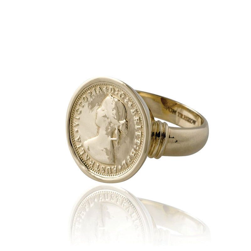 THREEPENCE TOKEN RING