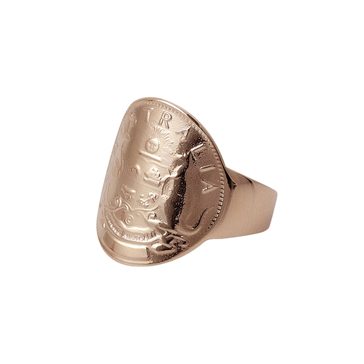 SMALL CURVED COIN RING