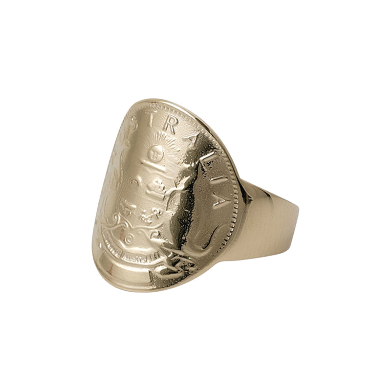 SMALL CURVED COIN RING