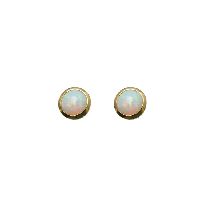 ROUND NATURAL OPAL STUDS