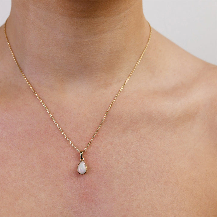 PEAR NATURAL OPAL NECKLACE
