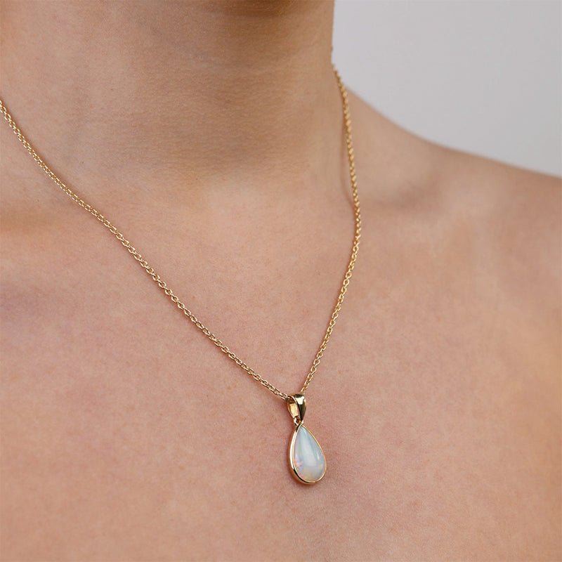 PEAR NATURAL OPAL NECKLACE