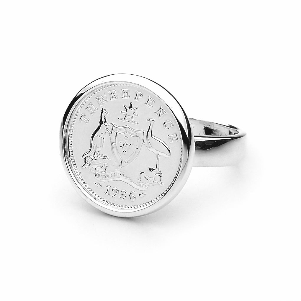 Silver Coin Rings Men's Coin Ring Silver Keeper