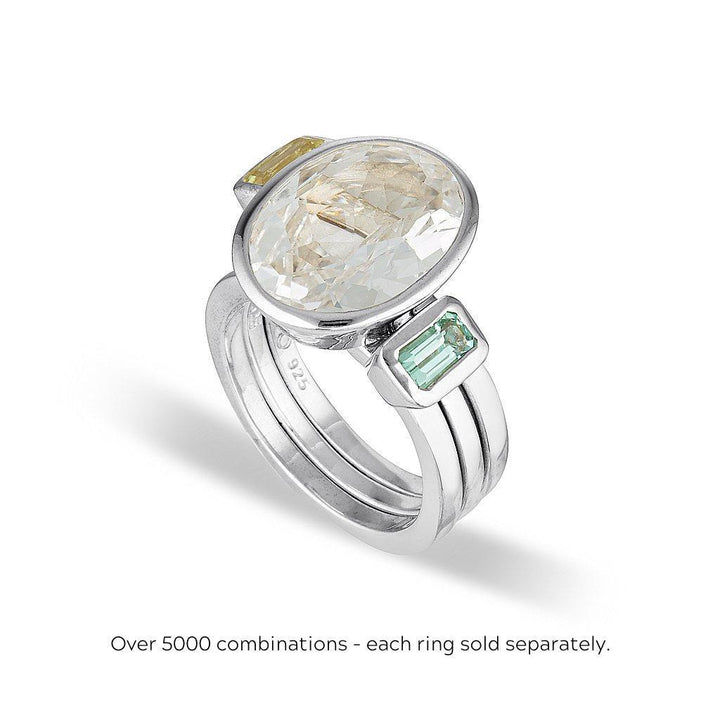 CELEBRATION STACKER RING - LARGE OVAL CUT - SMOKY QUARTZ