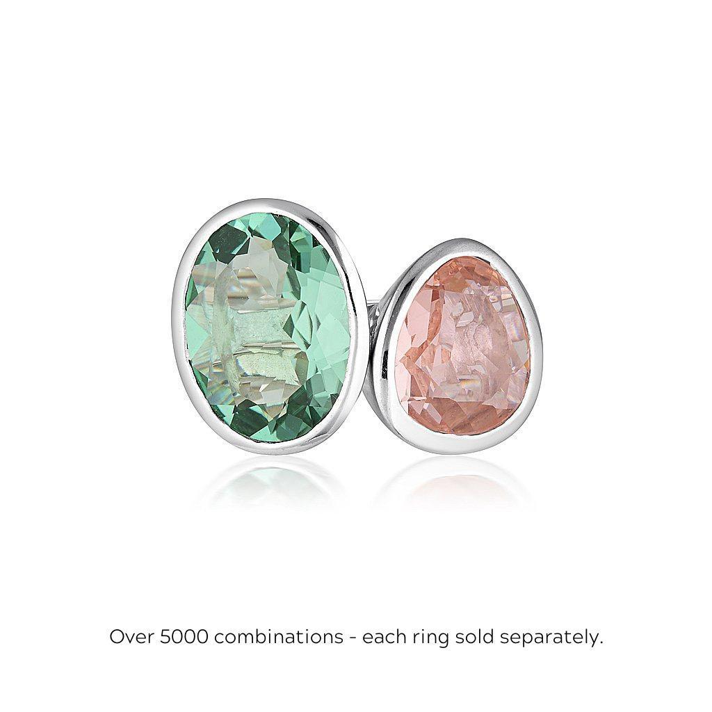 CELEBRATION STACKER RING - LARGE OVAL CUT - SMOKY QUARTZ