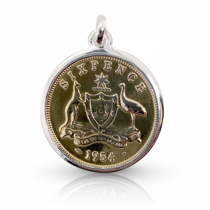 SIXPENCE COAT OF ARMS COIN PENDANT