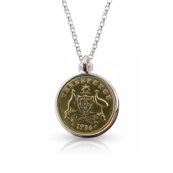 THREEPENCE COAT OF ARMS COIN PENDANT