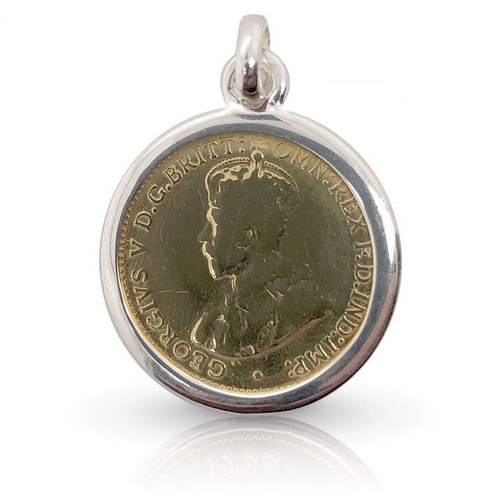 THREEPENCE COAT OF ARMS COIN PENDANT