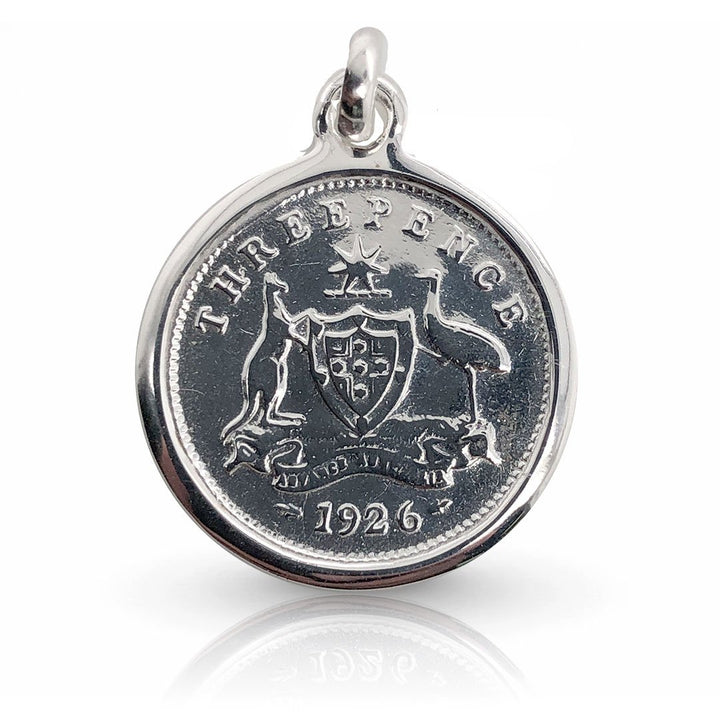 THREEPENCE COAT OF ARMS COIN PENDANT