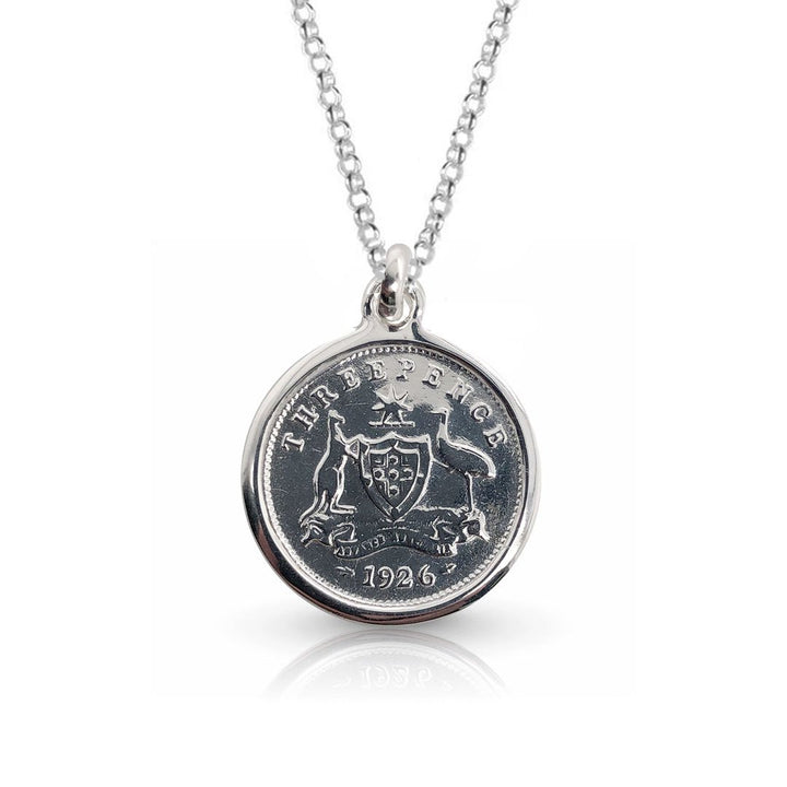THREEPENCE COAT OF ARMS COIN PENDANT
