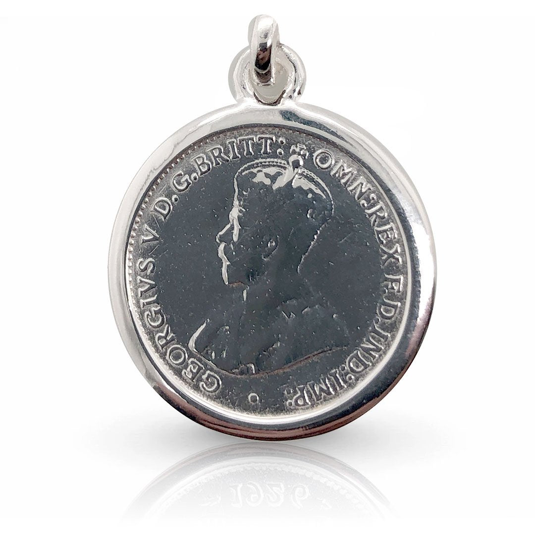 THREEPENCE COAT OF ARMS COIN PENDANT
