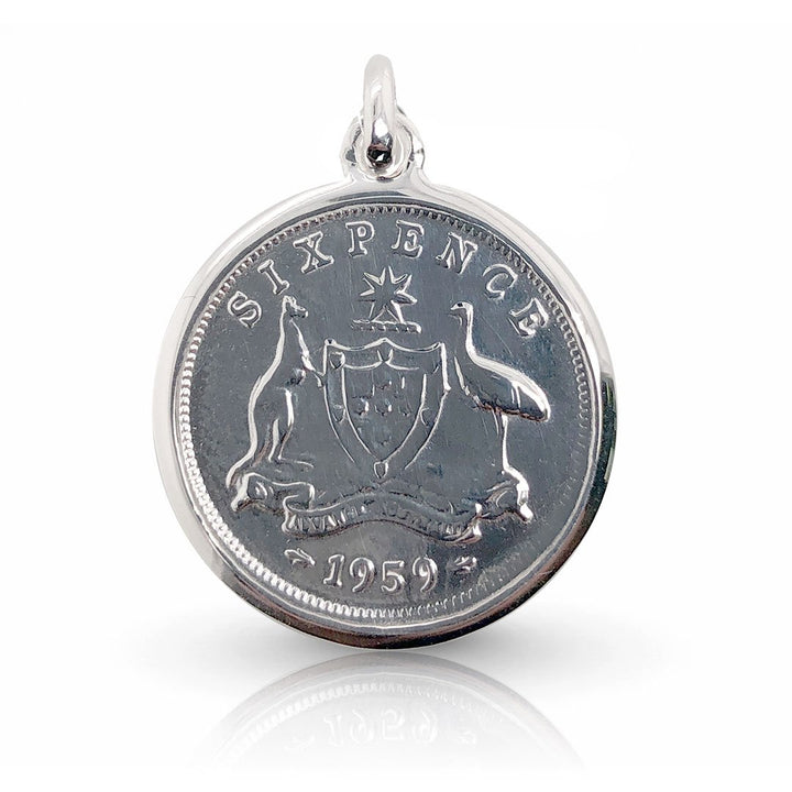 SIXPENCE COAT OF ARMS COIN PENDANT