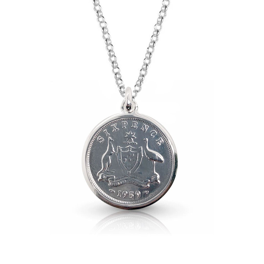 SIXPENCE COAT OF ARMS COIN PENDANT
