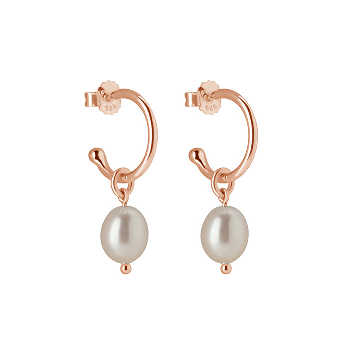 PEARL DROP HOOPS