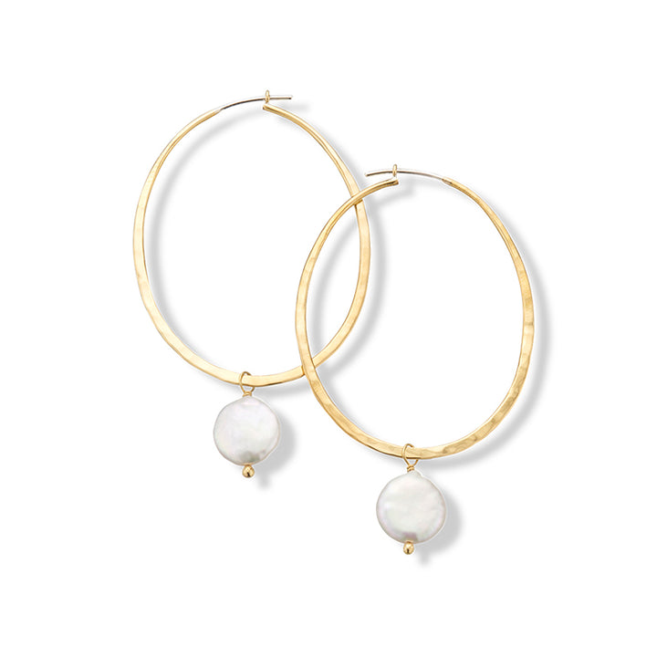 ICARIA HOOP PEARL HOOPS