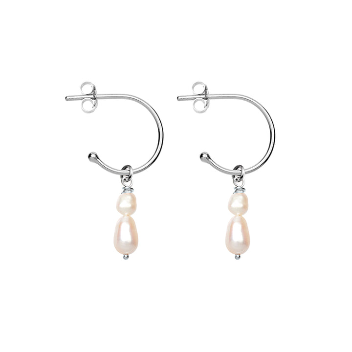 DOUBLE DROP PEARL HOOPS